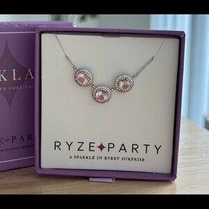 Ryze Party “Petal Pink CZ” Sterling Silver Necklace